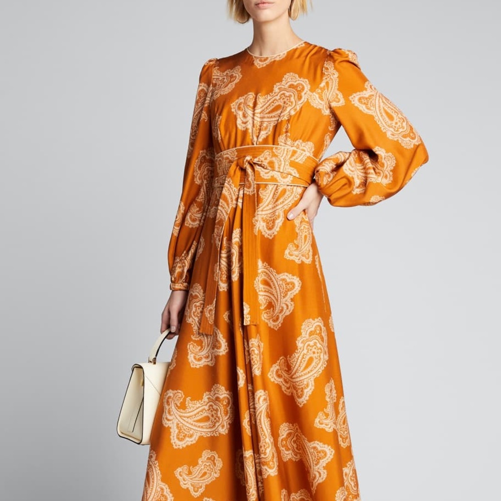 ZIMMERMANN paisley midi dress 0P